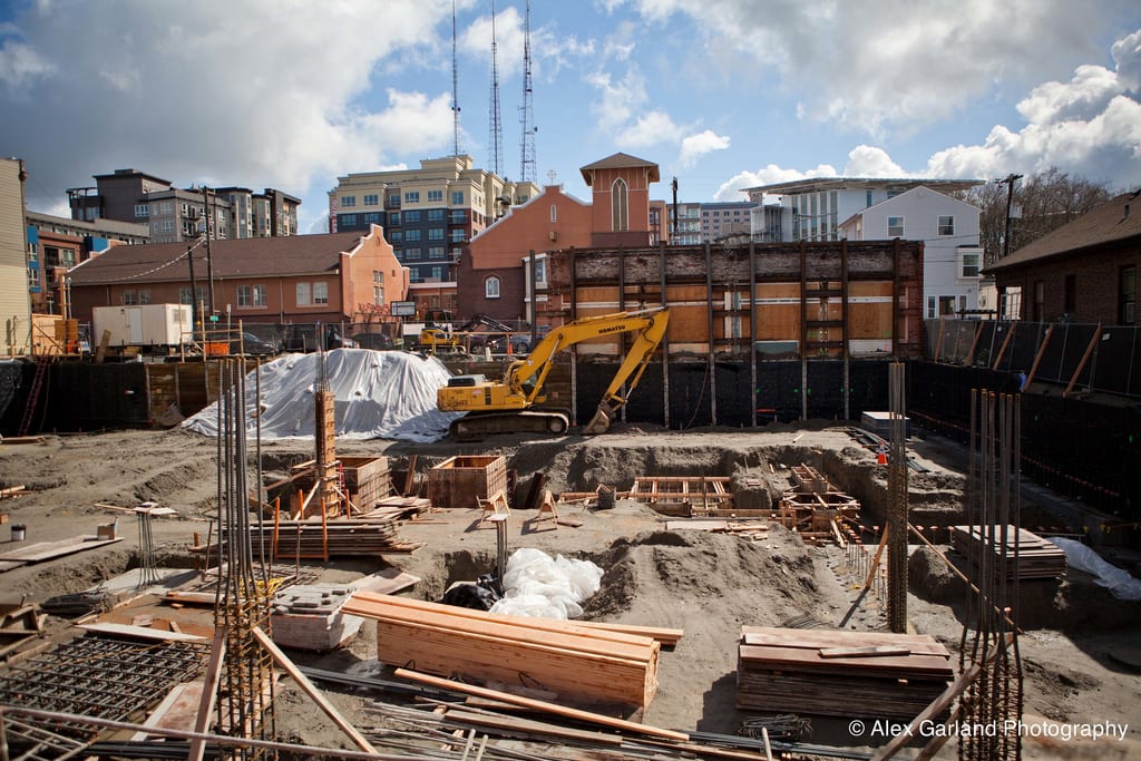 Preservation of a 40-foot stretch of masonry wall qualifies this 14th Ave project for an extra floor of apartments (Image: CHS)