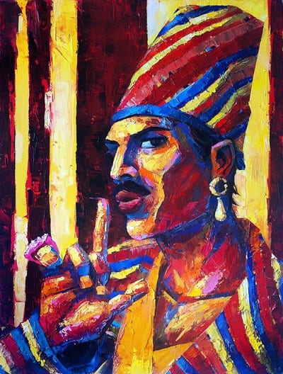painting of Freddie Mercury as Queen Latifah